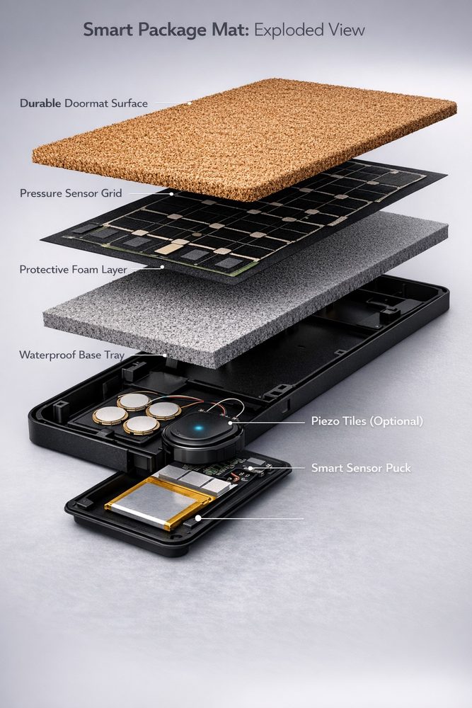 DoryMat exploded view showing all five layers